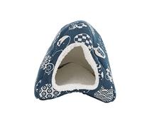 REXVTNS Winter Warm Hamster Bed | Windproof Cozy Pet Cave for Chinchilla/Guinea Pig/Hedgehog | Soft Linen & Plush Small Animal House | Machine Washable (Small Size)