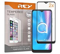 REY 2X Protector de Pantalla 3D para ALCATEL 1SE 2020-1SE 2021, Negro, Protección Completa, 3D / 4D / 5D