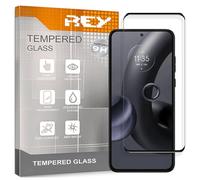 REY 2X Protector de Pantalla Curvo 3D para Motorola Edge 60 Fusion - Edge 60 - Edge 60s, Negro, Protección Completa, 3D / 4D / 5D