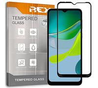 REY 2X Protector de Pantalla Curvo 3D para Motorola Moto E13, Negro, Protección Completa, 3D / 4D / 5D