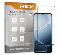 REY 2X Protector de Pantalla Curvo 3D para OPPO A6K 4G - REALME C100 4G/5G - REALME C100i, Negro, Protección Completa, 3D / 4D / 5D