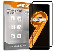 REY 2X Protector de Pantalla Curvo 3D para REALME 9 4G, Negro, Protección Completa, 3D / 4D / 5D