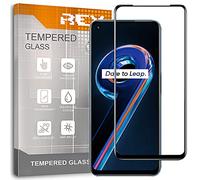REY 2X Protector de Pantalla Curvo 3D para REALME 9 5G, Negro, Protección Completa, 3D / 4D / 5D