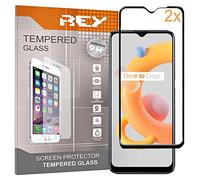 REY 2X Protector de Pantalla Curvo 3D para REALME C11 2021, Negro, Protección Completa, 3D / 4D / 5D