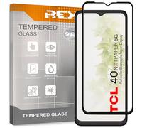 REY 2X Protector de Pantalla Curvo 3D para TCL 40 NXTPAPER 5G, Negro, Protección Completa, 3D / 4D / 5D