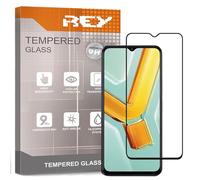 REY 2X Protector de Pantalla Curvo 3D para Vivo Y03S - Y03 - Y03T, Negro, Protección Completa, 3D / 4D / 5D