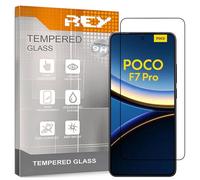REY 2X Protector de Pantalla Curvo 3D para XIAOMI Poco F7 - F7 Pro - F7 Ultra, Negro, Protección Completa, 3D / 4D / 5D