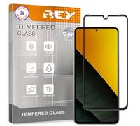 REY 2X Protector de Pantalla Curvo 3D para XIAOMI POCO M7 4G, Negro, Protección Completa, 3D / 4D / 5D