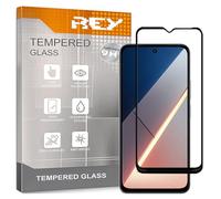 REY 2X Protector de Pantalla Curvo 3D para XIAOMI Poco M7 Plus, Negro, Protección Completa, 3D / 4D / 5D