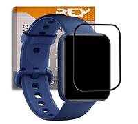 REY 2X Protector de Pantalla Curvo 3D para XIAOMI Poco Watch, Negro, Protección Completa, 3D / 4D / 5D