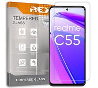 REY 2X Protector de Pantalla para OPPO REALME C55 - OPPO REALME NARZO N55 - OPPO A98 5G - OPPO A58 4G, Cristal Vidrio Templado Premium