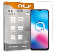 REY 2X Protector Pantalla para ALCATEL 1L 2021, Cristal Vidrio Templado Premium
