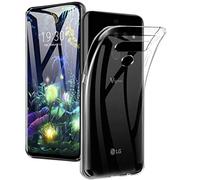 REY 3X Funda Carcasa Gel Transparente para LG V50 THINQ, Ultra Fina 0,33mm, Silicona TPU de Alta Resistencia y Flexibilidad