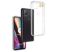 REY 3X Funda Carcasa Gel Transparente para Motorola Moto G 5G - One 5G Ace, Ultra Fina 0,33mm, Silicona TPU de Alta Resistencia y Flexibilidad