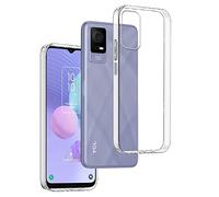 REY 3X Funda Carcasa Gel Transparente para TCL 405 - TCL 406 - TCL 408, Ultra Fina 0,33mm, Silicona TPU de Alta Resistencia y Flexibilidad