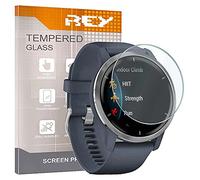 REY 3X Protector de Pantalla para Garmin VENU 2 45mm - Forerunner 945 LTE - Forerunner 225 (46mm), Cristal Vidrio Templado Premium