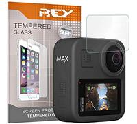 REY 3X Protector de Pantalla para GOPRO MAX, Cristal Vidrio Templado Premium