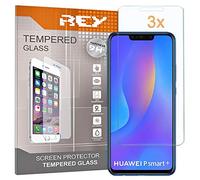REY 3X Protector de Pantalla para Huawei P Smart Plus - Huawei Nova 3i, Cristal Vidrio Templado Premium