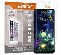 REY 3X Protector de Pantalla para LG V50 THINQ - THINQ 5G, Cristal Vidrio Templado Premium