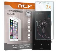 REY 3X Protector de Pantalla para Sony Xperia XZ1 Compact, Cristal Vidrio Templado Premium