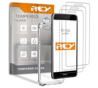 REY 3X Protector de Pantalla y Funda Anti-Shock para Huawei P8 Lite 2017, Cristal Vidrio Templado y Silicona TPU de Alta Resistencia