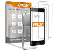 REY 3X Protector de Pantalla y Funda Anti-Shock para Huawei P9 Lite 2016, Cristal Vidrio Templado y Silicona TPU de Alta Resistencia
