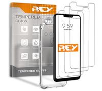 REY 3X Protector de Pantalla y Funda Anti-Shock para LG V50 THINQ 5G, Cristal Vidrio Templado y Silicona TPU de Alta Resistencia