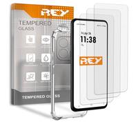 REY 3X Protector de Pantalla y Funda Anti-Shock para OPPO A5X 4G/5G, Cristal Vidrio Templado y Silicona TPU de Alta Resistencia