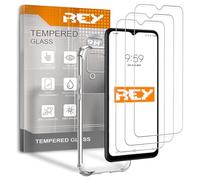 REY 3X Protector de Pantalla y Funda Anti-Shock para Samsung Galaxy A12 - Galaxy M12, Cristal Vidrio Templado y Silicona TPU de Alta Resistencia
