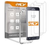REY 3X Protector de Pantalla y Funda Anti-Shock para Samsung Galaxy J7 2016, Cristal Vidrio Templado y Silicona TPU de Alta Resistencia