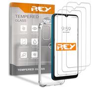 REY 3X Protector de Pantalla y Funda Anti-Shock para TCL 30E - TCL 30 SE, Cristal Vidrio Templado y Silicona TPU de Alta Resistencia