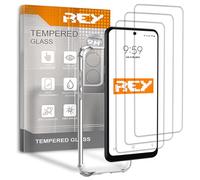 REY 3X Protector de Pantalla y Funda Anti-Shock para TCL 50 SE, Cristal Vidrio Templado y Silicona TPU de Alta Resistencia