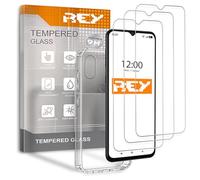 REY 3X Protector de Pantalla y Funda para ALCATEL 3L 2020-1S 2020, Cristal Vidrio Templado y Silicona TPU de Alta Resistencia