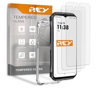 REY 3X Protector de Pantalla y Funda para CUBOT Kingkong Power 3, Cristal Vidrio Templado y Silicona TPU de Alta Resistencia
