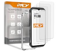 REY 3X Protector de Pantalla y Funda para CUBOT Kingkong Power, Cristal Vidrio Templado y Silicona TPU de Alta Resistencia