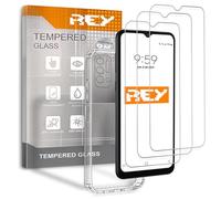 REY 3X Protector de Pantalla y Funda para DOOGEE N40 PRO, Cristal Vidrio Templado y Silicona TPU de Alta Resistencia