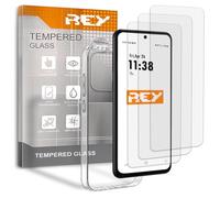 REY 3X Protector de Pantalla y Funda para Motorola Moto G56 5G, Cristal Vidrio Templado y Silicona TPU de Alta Resistencia