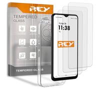REY 3X Protector de Pantalla y Funda para TCL 60 NXTPAPER 4G, Cristal Vidrio Templado y Silicona TPU de Alta Resistencia