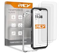 REY 3X Protector de Pantalla y Funda para ULEFONE Armor X31, Cristal Vidrio Templado y Silicona TPU de Alta Resistencia