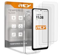 REY 3X Protector de Pantalla y Funda para ZTE Nubia Neo 3, Cristal Vidrio Templado y Silicona TPU de Alta Resistencia