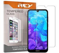 REY 3X Protector Pantalla para Huawei Enjoy 9 - Y7 Prime 2019 - Y7 Pro 2019 - Y7 2019, Cristal Vidrio Templado Premium