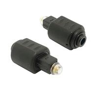 REY Adaptador Conversor Fibra Óptica Mini Toslink Hembra a Toslink Macho, Audio Digital