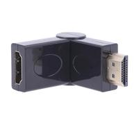 REY Adaptador HDMI 1.4 4K Macho a HDMI Hembra, Articulado, Giratorio, Ángulo 270º, Negro