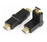 REY Adaptador HDMI Macho a HDMI Macho Acodado Plegable Giratorio 90 Grados