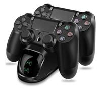 REY Base de Carga para PlayStation 4 - PS4, Dock de Mando, Doble Puerto
