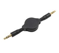 REY Cable Audio Jack a Jack 3,5 mm, Retráctil, Enrrollable, Radio Coche
