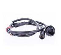 REY Cable con Conectores Hembras RJ45 Cámaras DC Jack 5,5 mm, IP, CCTV, Conector BNC, Negro