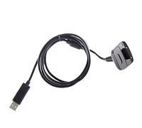 REY Cable de Carga para el Mando Inalámbrico de Microsoft XBOX 360 Negro