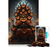 Rey Calabaza en el Trono, Rompecabezas de 1000 Piezas para Adultos, Regalos para Mejorar la Memoria y Relajarse Mentalmente, Corte Premium, Sorpresa Cálida (50x75cm)