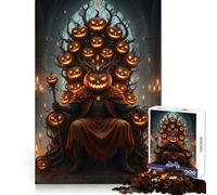 Rey Calabaza en el Trono, Rompecabezas de 1000 Piezas para Adultos, Regalos para Mejorar la Memoria y Relajarse Mentalmente, Corte Premium, Sorpresa Cálida (50x75cm)